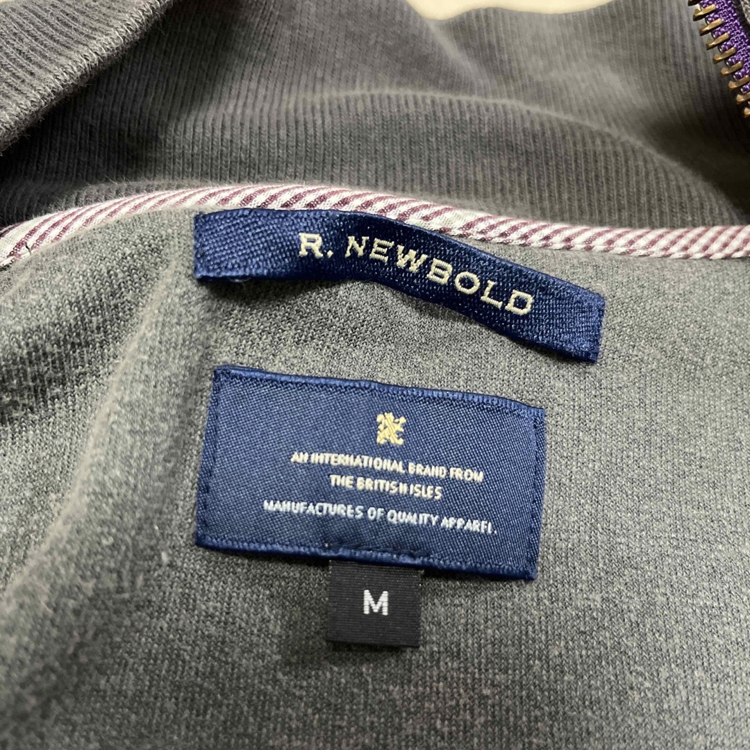 R.NEWBOLD(アールニューボールド)のベロア  ジップアップパーカー　グレーブラウン　メンズM メンズのジャケット/アウター(ブルゾン)の商品写真