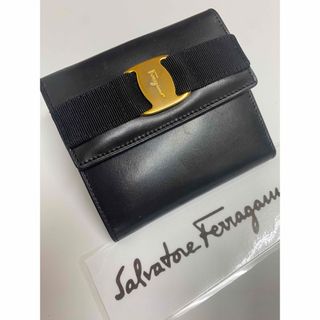 【美品】Ferragamo フェラガモ 折り財布 がまくち レザー ヴァラ