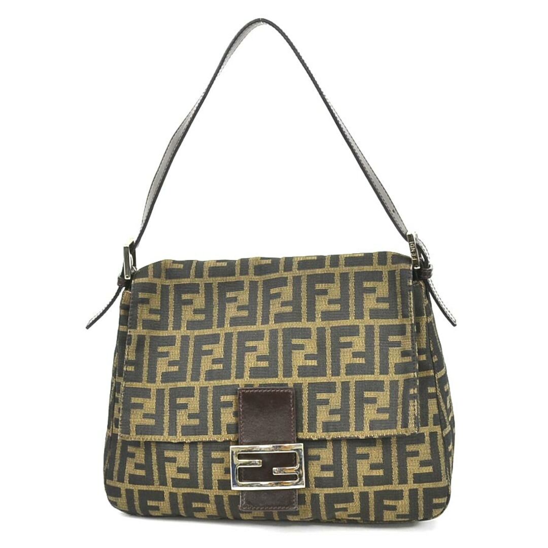 フェンディ FENDI ショルダーバッグ ズッカ マンマバケット キャンバス/レザー ブラウン シルバー レディース 送料無料 e56952i