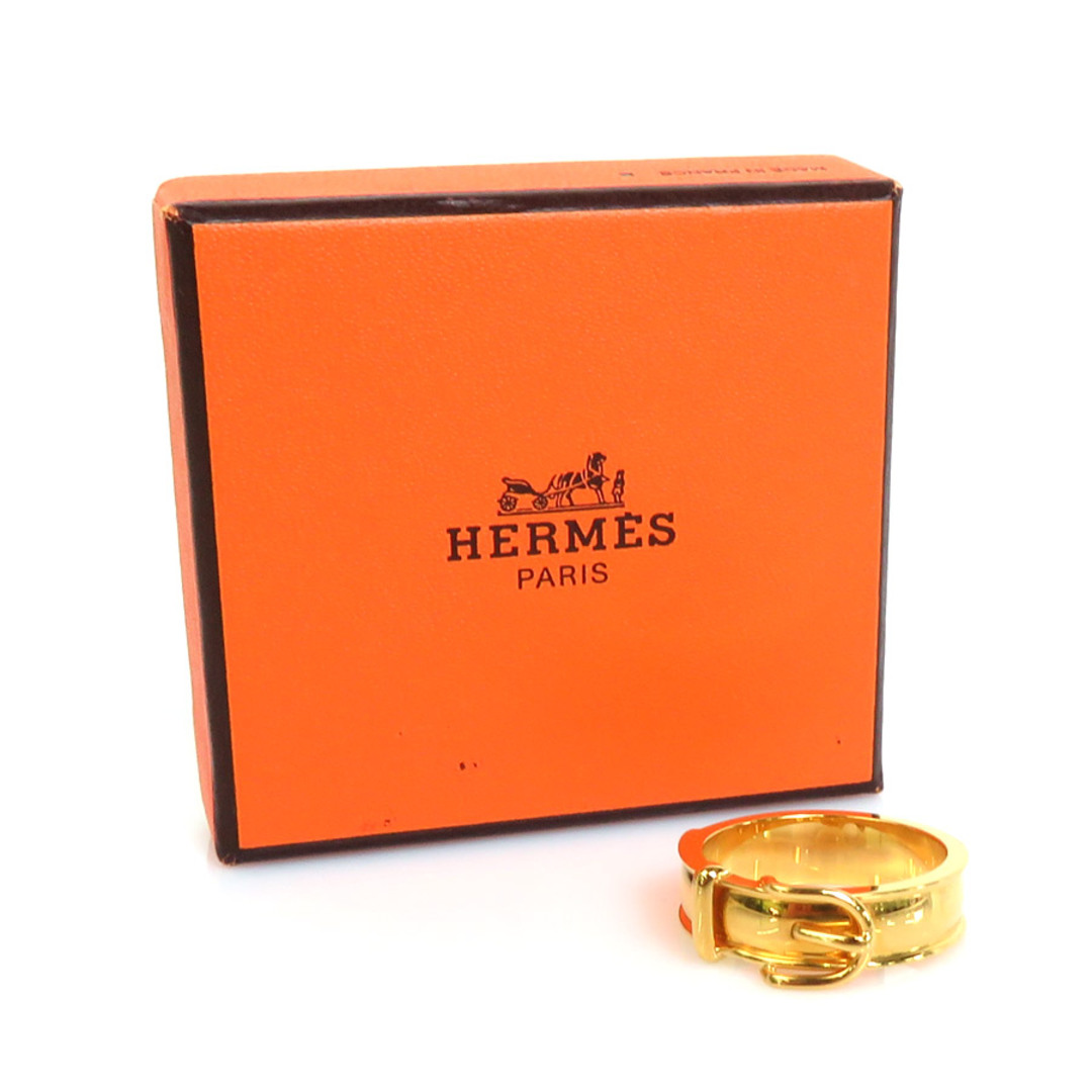 エルメス HERMES スカーフリング ベルトモチーフ メタル ゴールド レディース 送料無料【中古】 e56963a