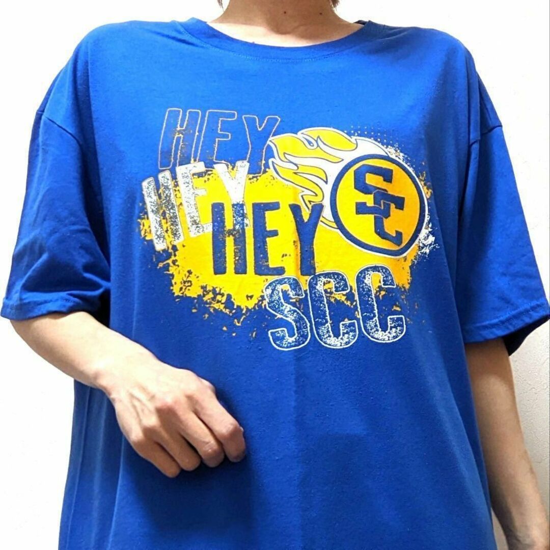 ギルダン SCC ロゴ Tシャツ ブルー 青色 XL 古着 | フリマアプリ ラクマ