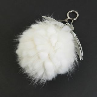 FENDI - フェンディ FENDI チャーム ポンポン ファー/レザー ホワイト