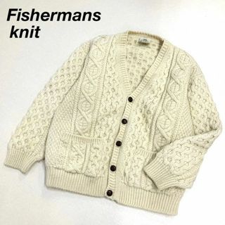 アイルランド製 Fishermans knit アランニットカーディガン 生成り(カーディガン)