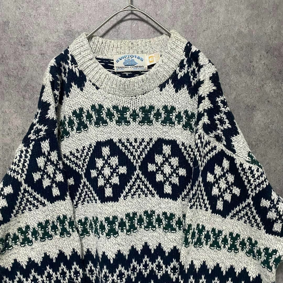 90S vintage 総柄ニット セーター メンズ 個性派