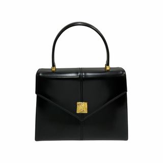 サンローラン(Saint Laurent)の未使用保管品 袋付 YVES SAINT LAURENT イヴサンローラン ロゴ 金具 カーフレザー 本革 ハンドバッグ ミニ トートバッグ ブラック 26297(ハンドバッグ)