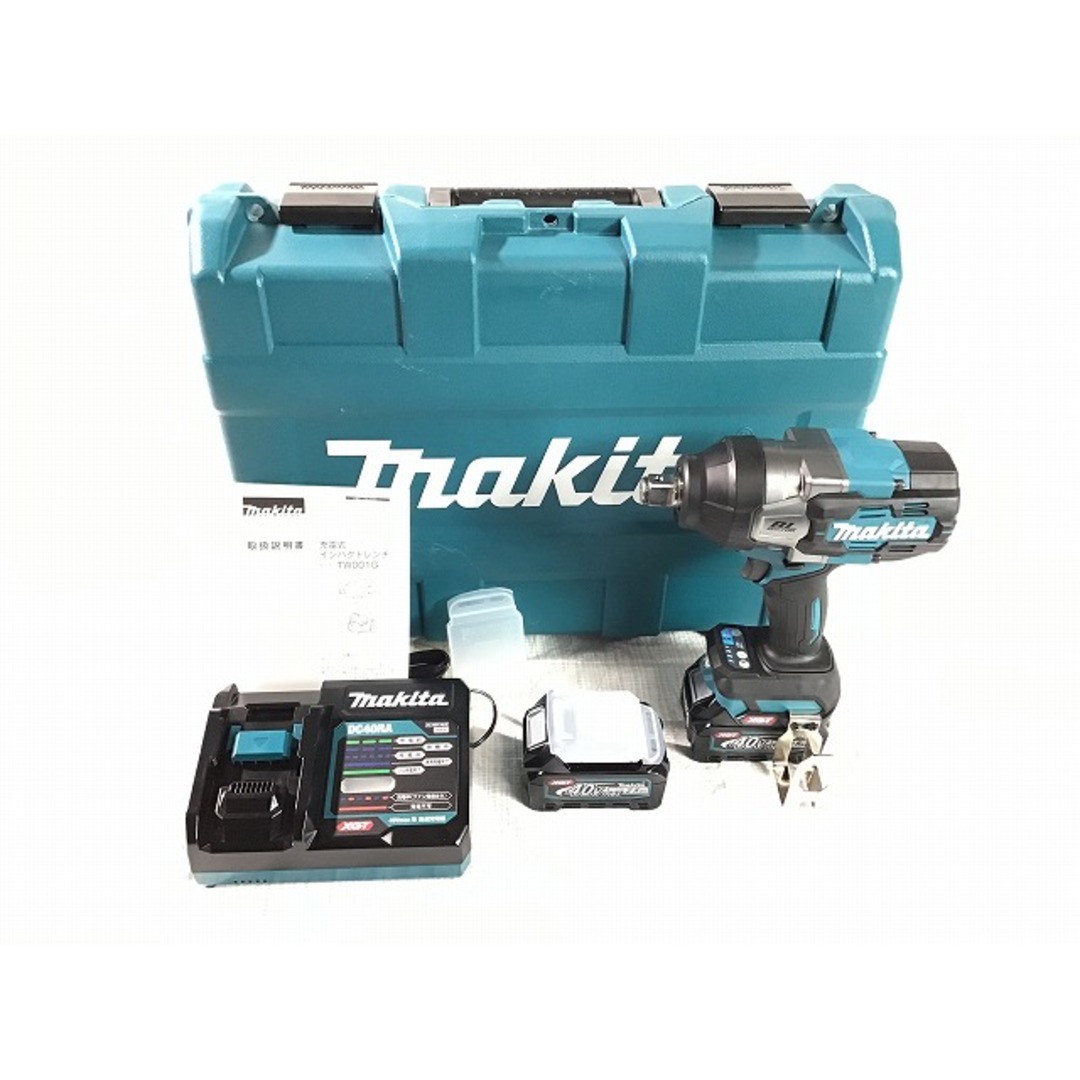 Makita(マキタ)の☆未使用品☆ makita マキタ 40V 充電式インパクトレンチ TW001GRDX 青/ブルー バッテリ2個(40V 2.5Ah) 充電器 ケース付 79832 自動車/バイクのバイク(工具)の商品写真