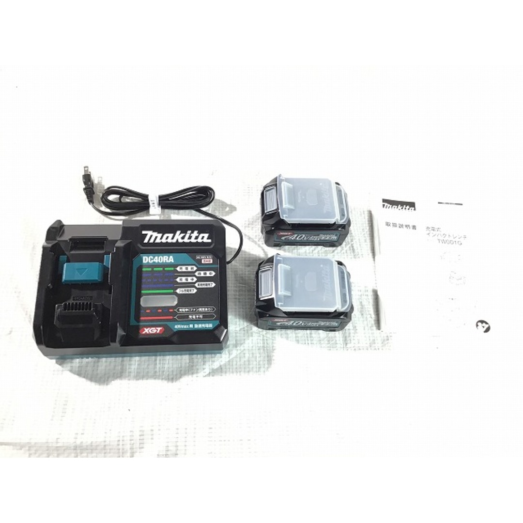 Makita(マキタ)の☆未使用品☆ makita マキタ 40V 充電式インパクトレンチ TW001GRDX 青/ブルー バッテリ2個(40V 2.5Ah) 充電器 ケース付 79832 自動車/バイクのバイク(工具)の商品写真