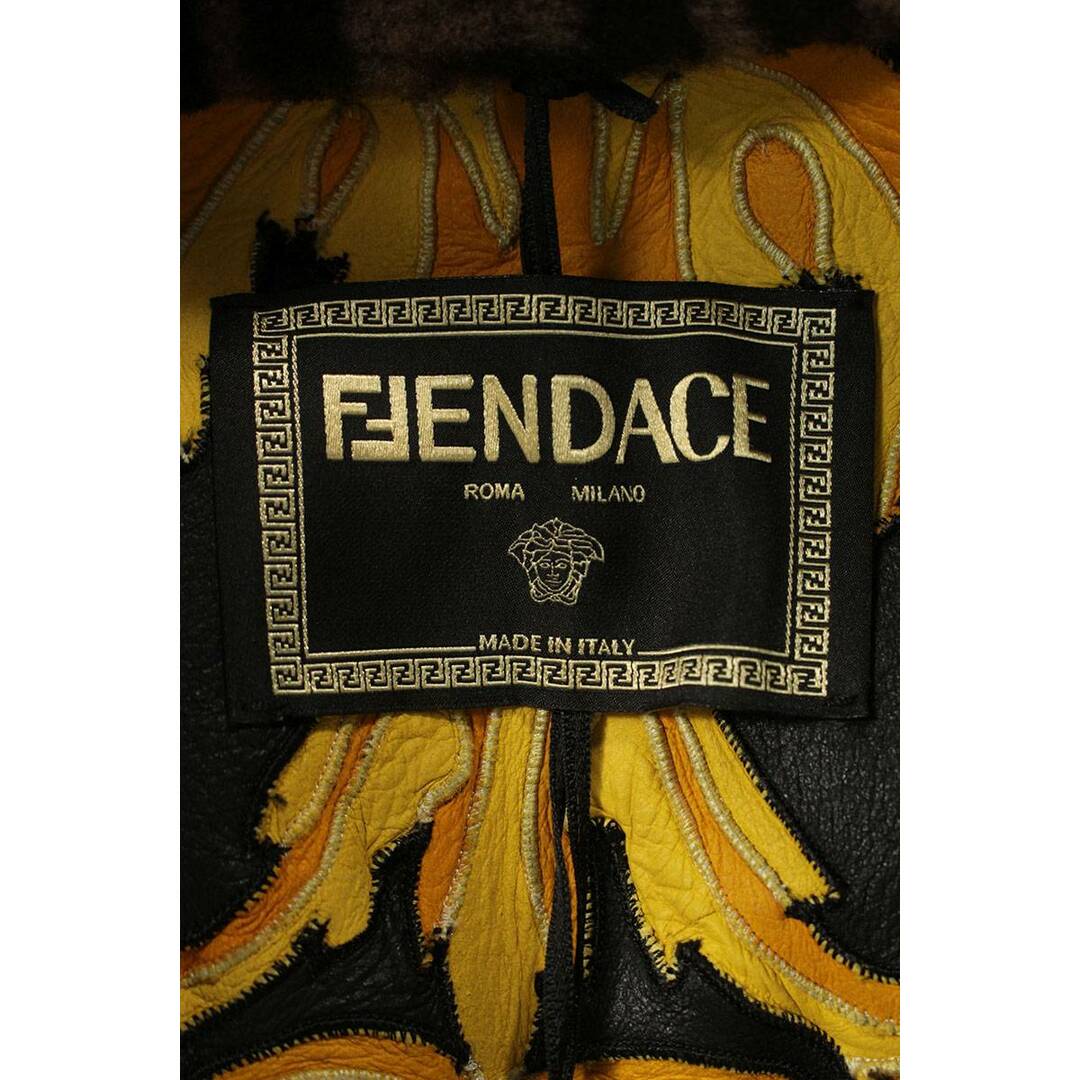 FENDI(フェンディ)のフェンディ ×ヴェルサーチェ Versace  FM0178 AJND F1H3U ラムレザー総柄ボアコート メンズ 46 メンズのジャケット/アウター(その他)の商品写真