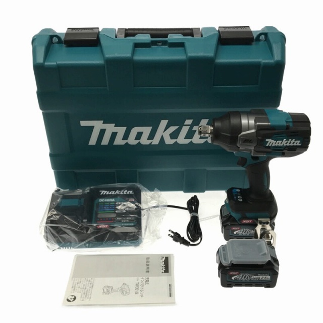 ☆未使用品☆ makita マキタ 40V 充電式インパクトレンチ TW001GRDX 青/ブルー バッテリ2個(40V 2.5Ah) 充電器 ケース付き 79452
