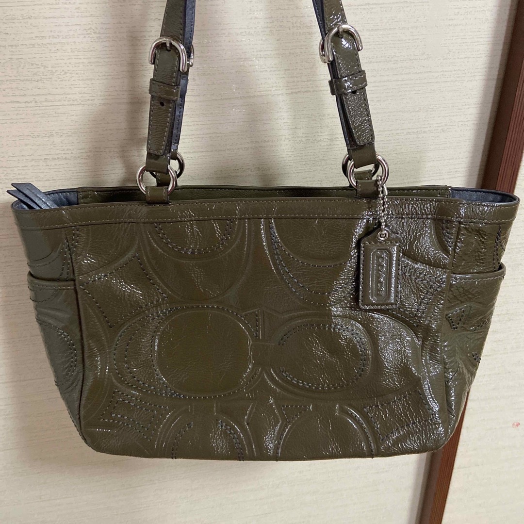 希少 COACH コーチ ショルダーバッグ エナメルバッグ