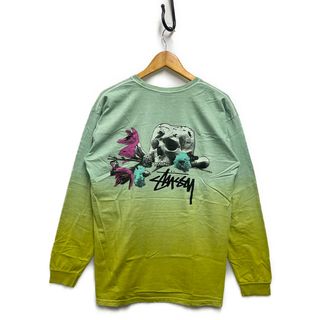 ステューシー(STUSSY)のSTUSSY ステューシー BEAUTY AND THE BEAST グラデーション 加工 ロング 長袖Ｔシャツ グリーン系 サイズL 正規品 / B4361(Tシャツ/カットソー(七分/長袖))