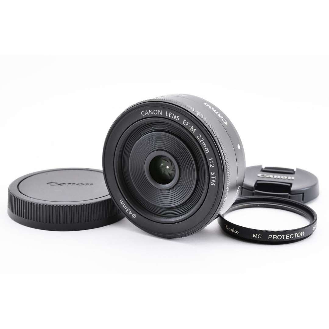 【極上品】Canon EF M 22mm f2 STM 単焦点レンズ パンケーキ