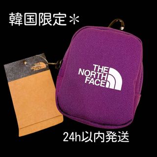 ザノースフェイス(THE NORTH FACE)の【韓国限定】新品/タグ付 ノースフェイス カラビナ付き　ミニポーチ　パープル(その他)