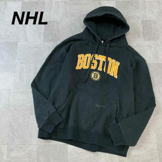 USA古着 NHL ボストンブルーインズ ビッグ刺繍 フーディパーカー(パーカー)