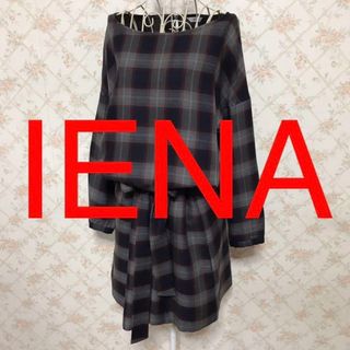 イエナ(IENA)の★IENA/イエナ★極美品★長袖チェックチュニックワンピースF(フリー)(ひざ丈ワンピース)