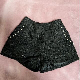 スニープディップ(Sneep Dip)のツイード　ラメ入りblackキュロットパンツ♡(キュロット)