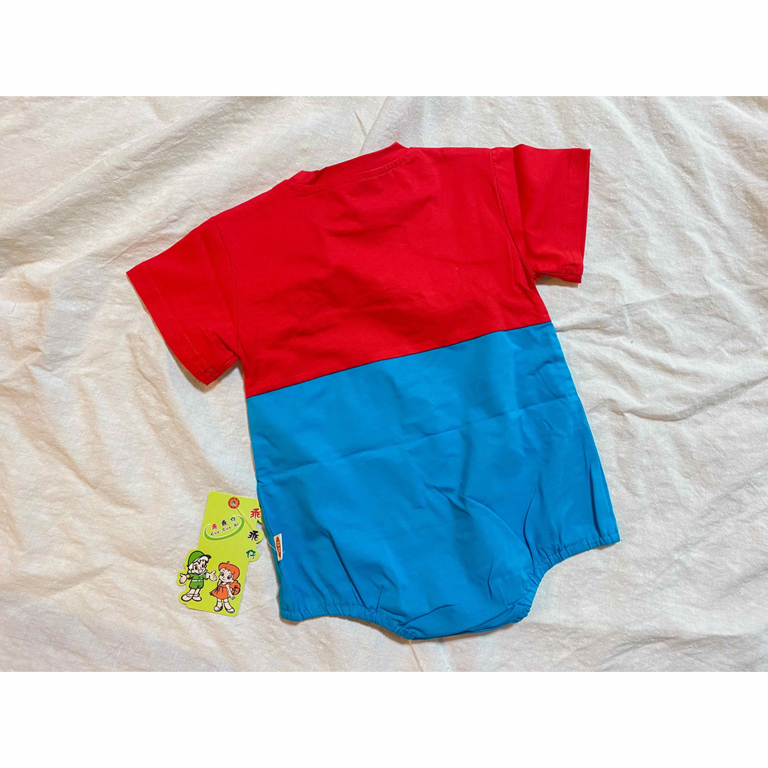 マリオ 風 ロンパース 80サイズ キッズ/ベビー/マタニティのベビー服(~85cm)(ロンパース)の商品写真