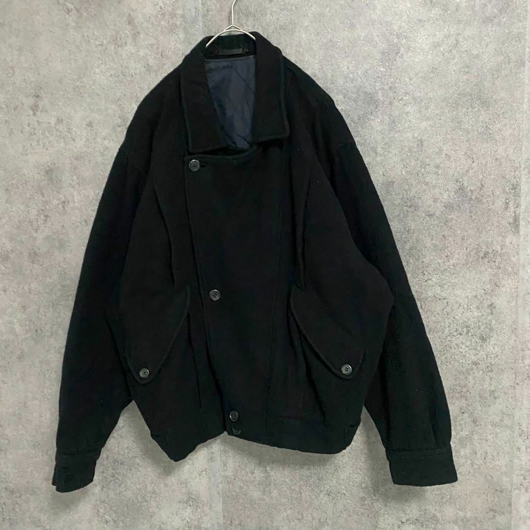 90S vintage デザインジャケット メンズ 黒 モード 古着