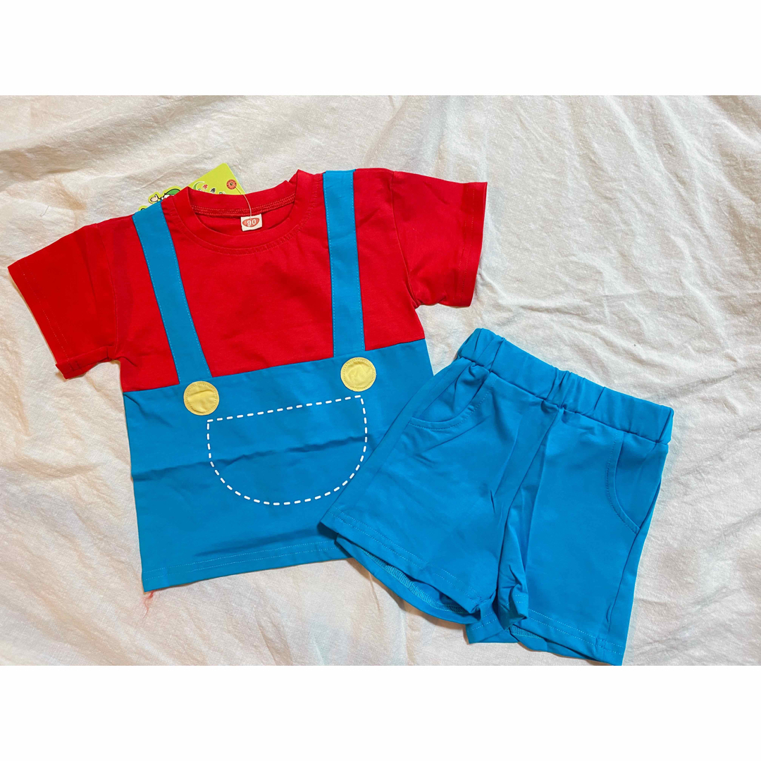 マリオ  風 男の子 コスプレ  上下セット 90サイズ キッズ/ベビー/マタニティのキッズ服男の子用(90cm~)(その他)の商品写真