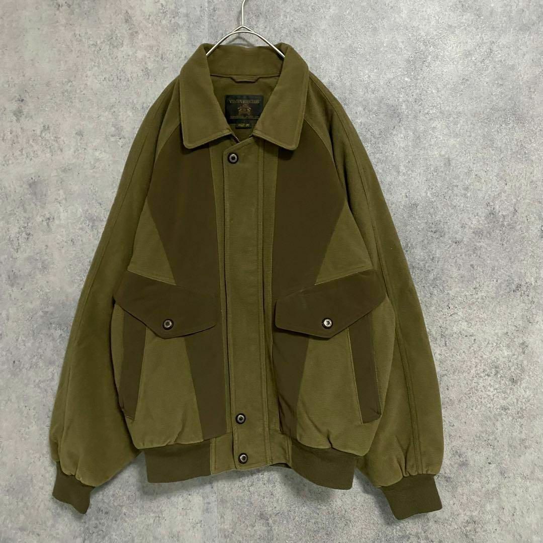 90S vintage デザインブルゾン 切替 古着 メンズM 個性派-