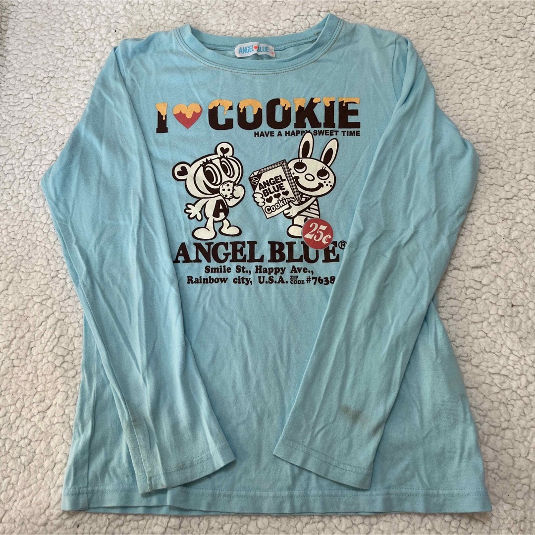 angelblue(エンジェルブルー)のエンジェルブルー S 140cm 中村君　ロンＴ　水色 ブルー 長袖Tシャツ キッズ/ベビー/マタニティのキッズ服女の子用(90cm~)(Tシャツ/カットソー)の商品写真