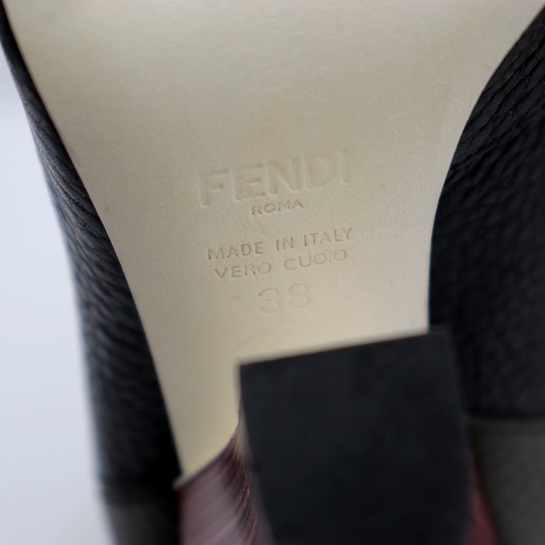 FENDI - 美品 フェンディ サイドニット ショート ブーツ レディース 黒