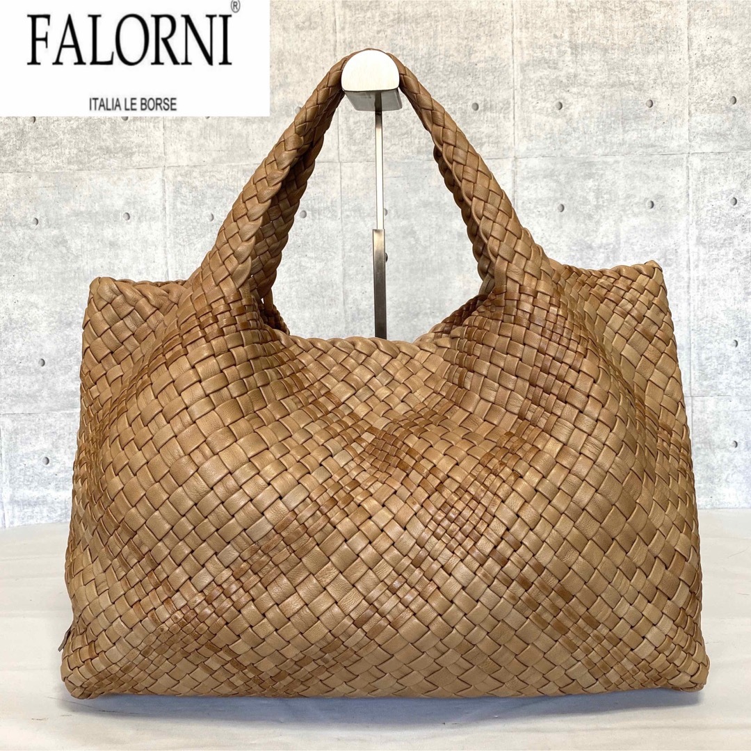 FALORNI - 【美品】FALORNI イントレチャート ライトブラウン レザー