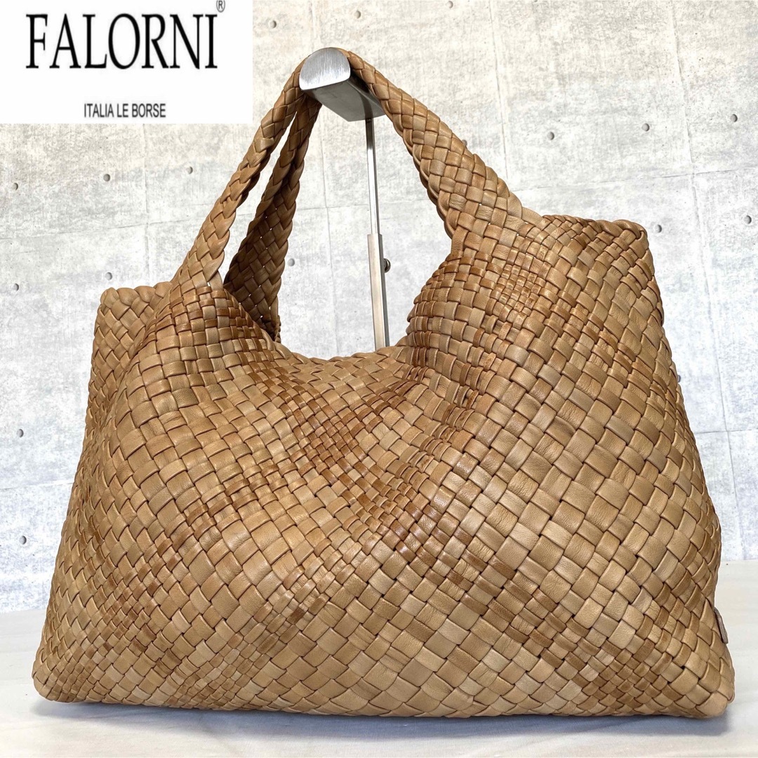 FALORNI - 【美品】FALORNI イントレチャート ライトブラウン レザー