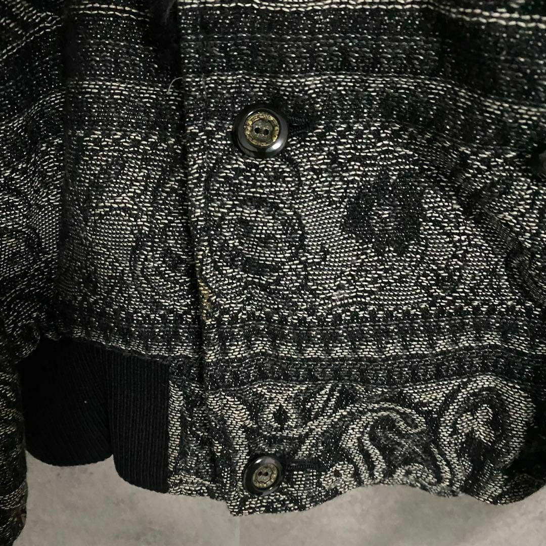 90S vintage 総柄 ジャケット ニット切替 メンズL モード 古着