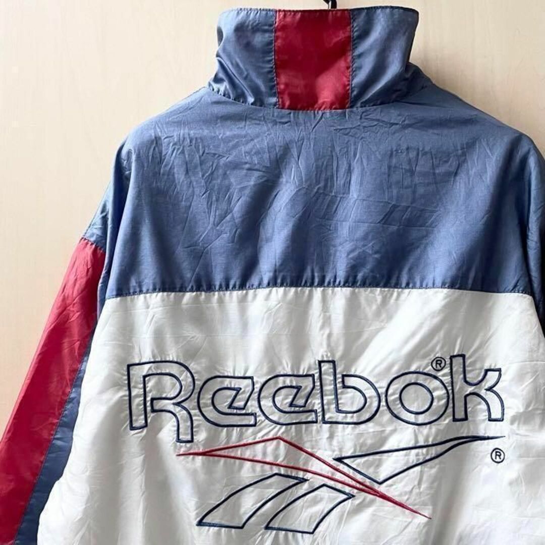 【モスグリーン】Reebok　トリコロール　バックロゴ　イロンジャケット