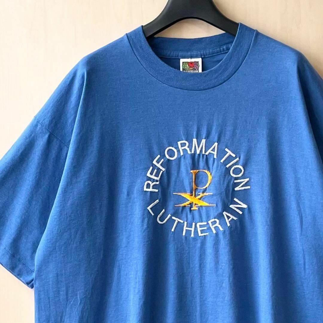 90s古着　ヴィンテージ　ロゴTシャツ　刺繍ロゴ　シングルステッチ　USA製 | フリマアプリ ラクマ