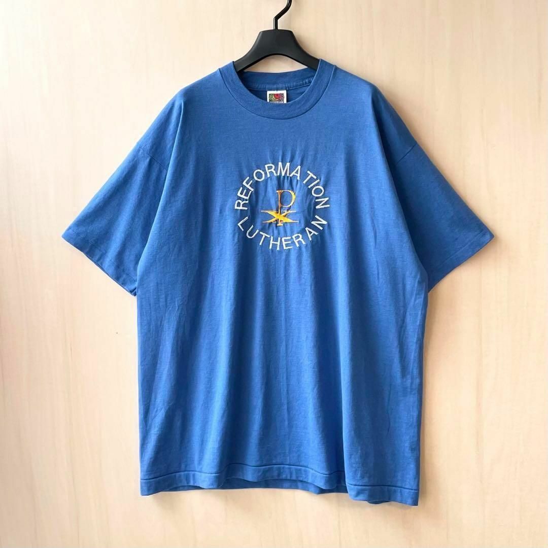 90s　ヴィンテージ　ロゴTシャツ　刺繍ロゴ　シングルステッチ　USA製 1