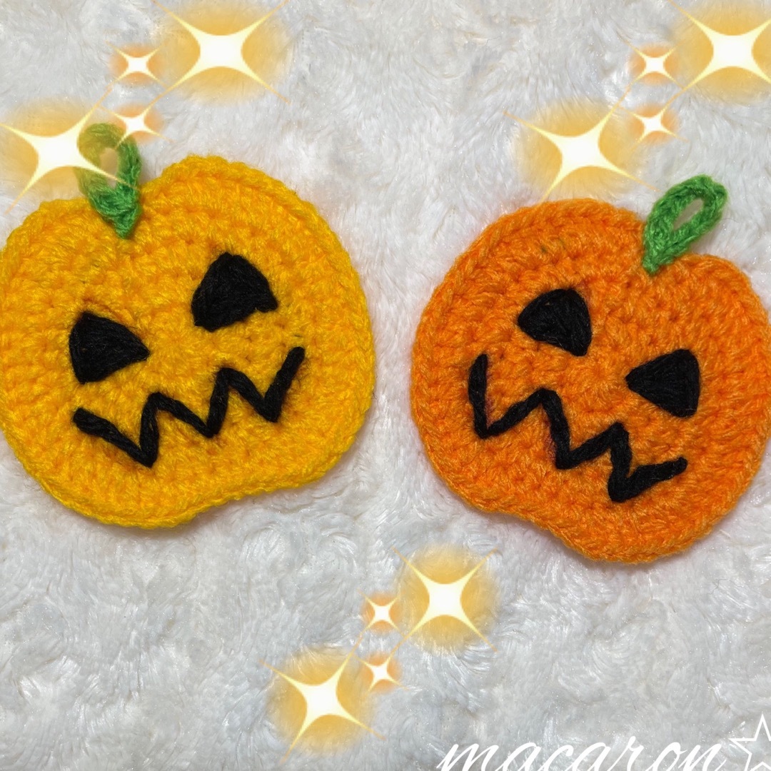 ハロウィンかぼちゃ⭐︎アクリルたわし ハンドメイドの生活雑貨(キッチン小物)の商品写真