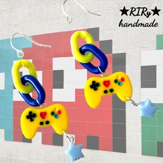 No.45 ゲームコントローラー　イエロー(ピアス)