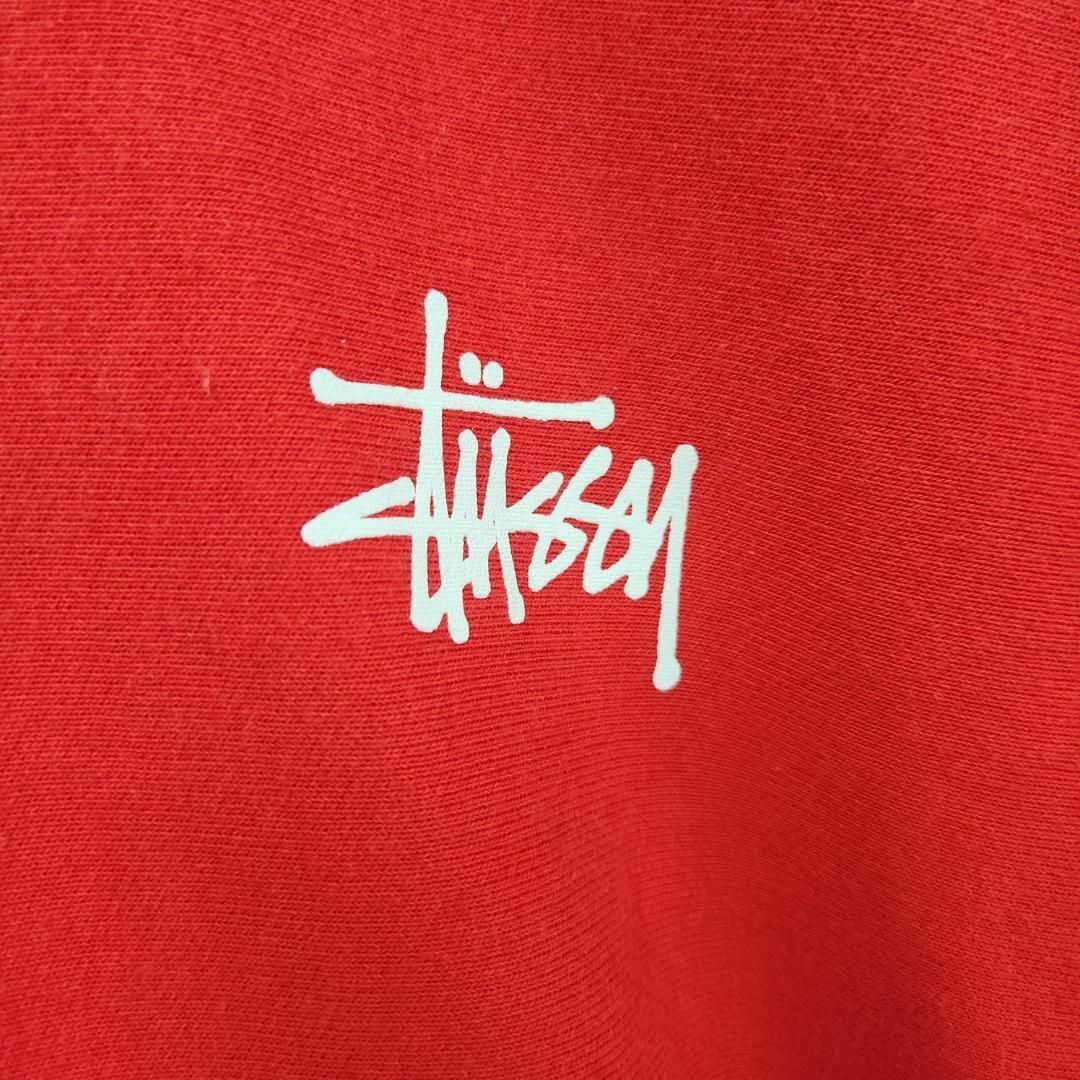 【サイズL】STUSSY ステューシー クラシック ロゴパーカー レッド【美品】