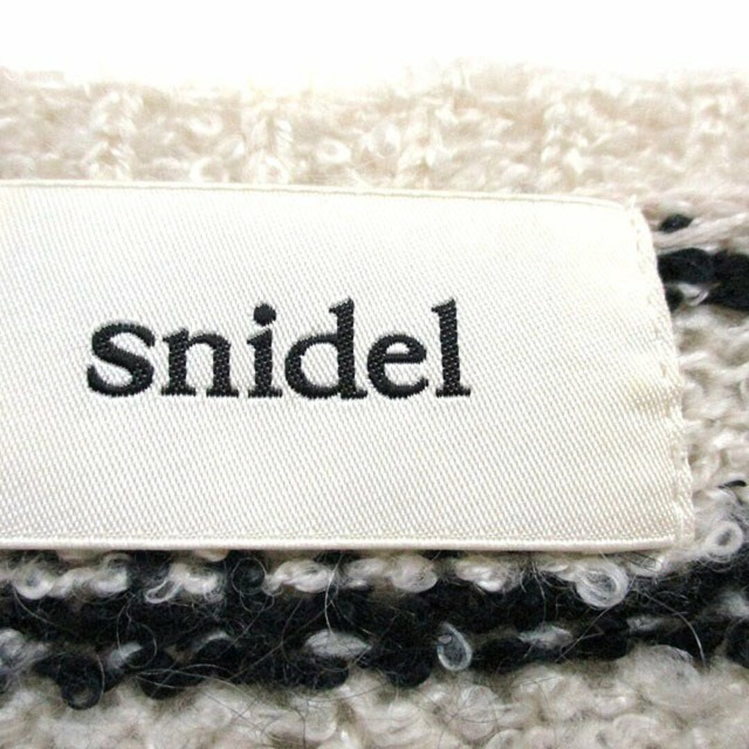 SNIDEL(スナイデル)のスナイデル ニット セーター 長袖 ボーダー F ブラック 黒 アイボリー 白 レディースのトップス(ニット/セーター)の商品写真