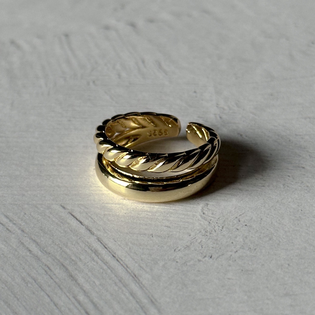 TODAYFUL(トゥデイフル)のDouble mix twist ring gold No.1154 レディースのアクセサリー(リング(指輪))の商品写真