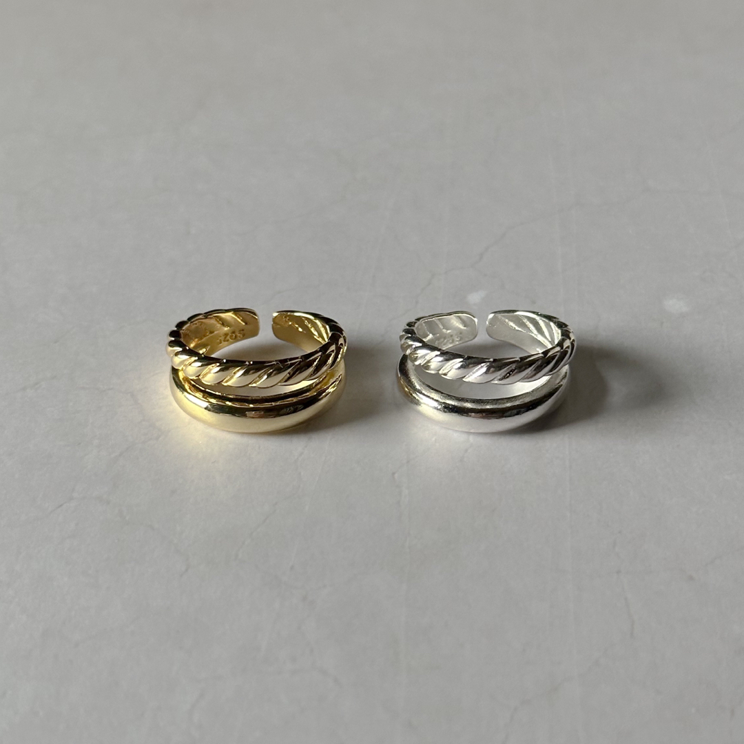 TODAYFUL(トゥデイフル)のDouble mix twist ring gold No.1154 レディースのアクセサリー(リング(指輪))の商品写真