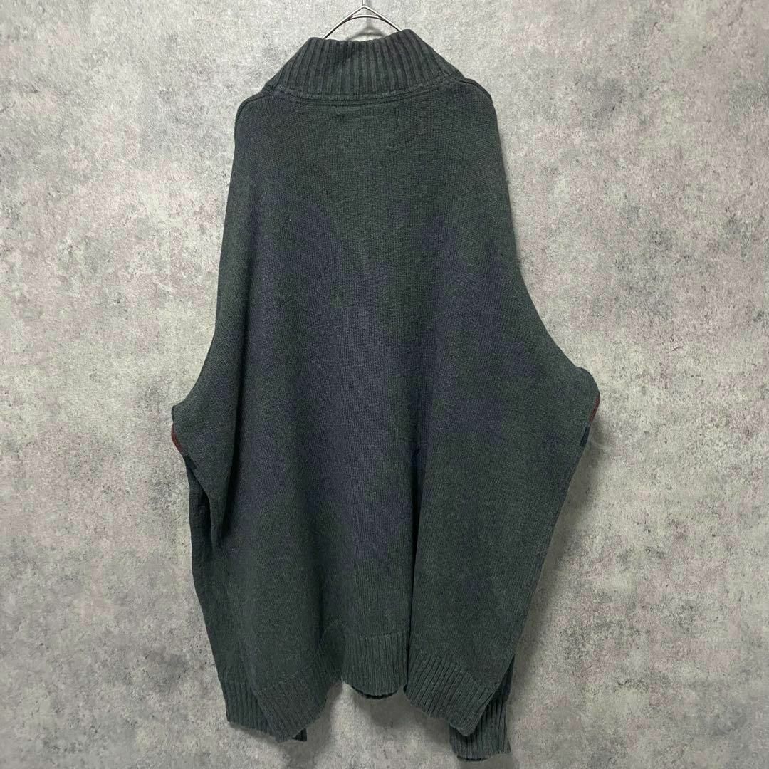 エディーバウアー コットンニット ハーフジップ メンズ2XL ボーダー