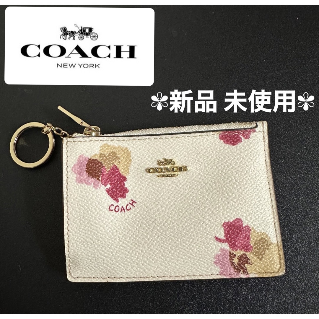 ※プロフ必読※★新品未使用★ COACH 花柄 パスケース 定期入れ 小銭入れ