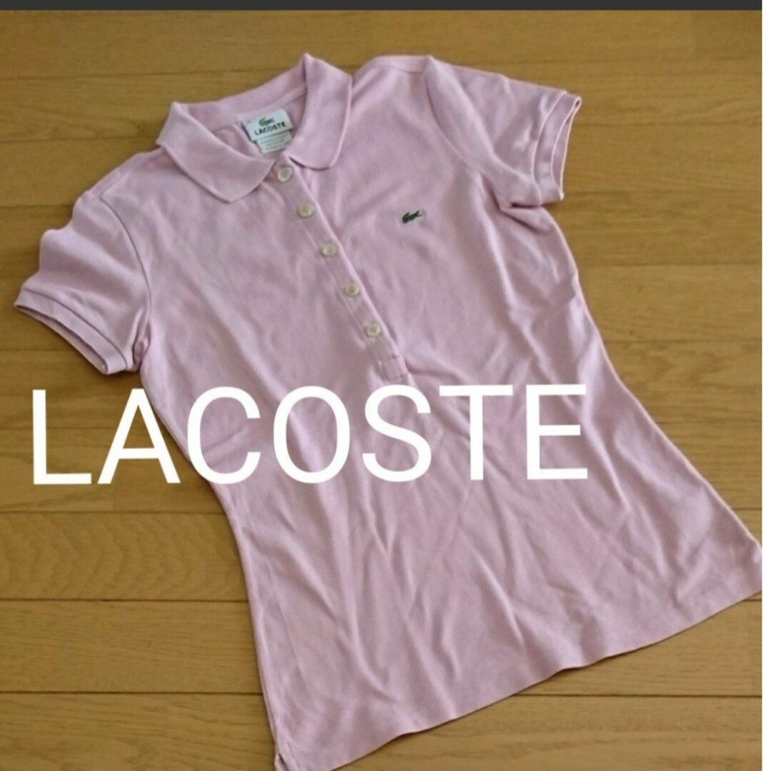 LACOSTE(ラコステ)の美品！ ラコステ LACOSTE ポロシャツ S 半袖 トップス ピンク レディースのトップス(ポロシャツ)の商品写真