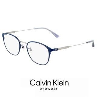 カルバンクライン(Calvin Klein)の【商品名】 メンズ カルバンクライン メガネ ck23120lb-438 calvin klein 眼鏡 選べるサイズ 48mm 50mm めがね チタン メタル フレーム ウェリントン型 青 ブルー(サングラス/メガネ)