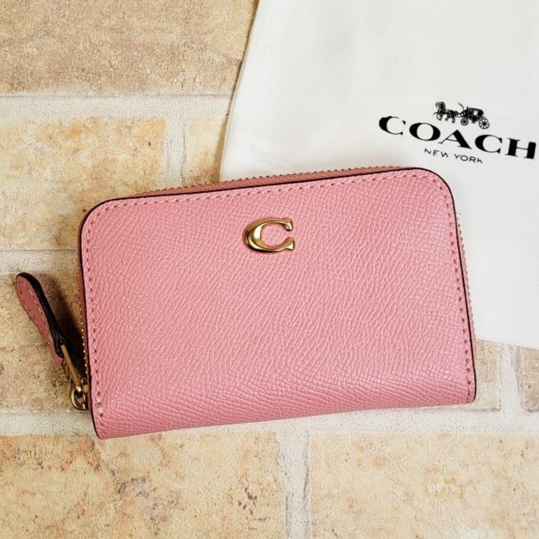 未使用 コーチ COACH ☆ ジップラウンド カードケース 財布 ピンク