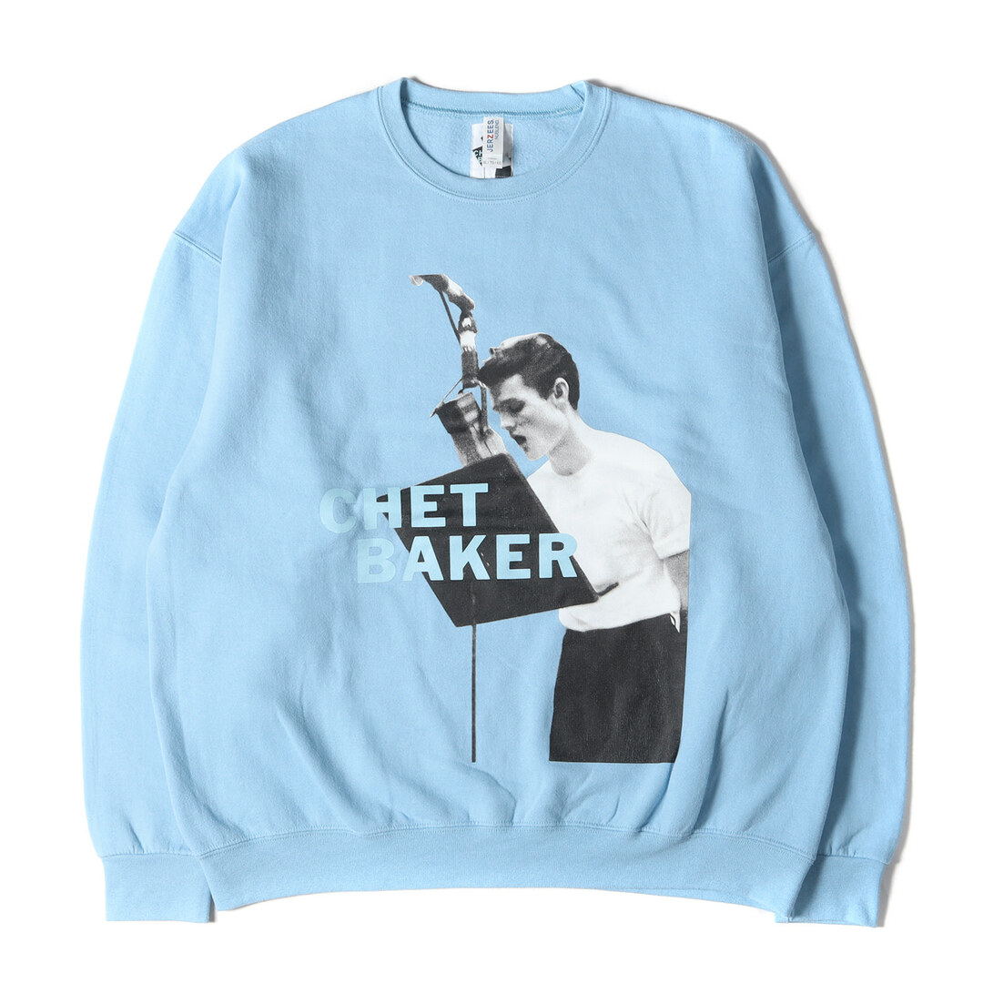 WACKO MARIA ワコマリア スウェット サイズ:XL 22SS CHET BAKER チェット・ベイカー クルーネック スウェットシャツ SWEAT SHIRT TYPE-3 ブルー トップス トレーナー コラボ 【メンズ】のサムネイル