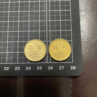 (値下げしました)スウェーデン　コインセット　2枚 10クローネ　1991(貨幣)
