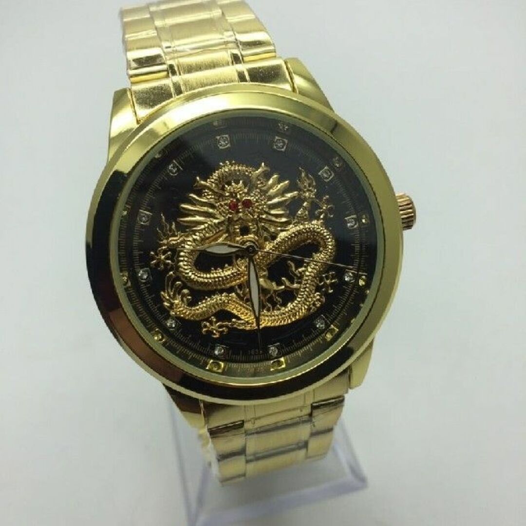 新品 ドラゴン スタイル メンズ ラグジュアリー腕時計 ゴールド レディースのファッション小物(キーホルダー)の商品写真