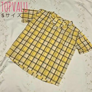 【美品】TOPVALU トップバリュ チェック柄プルオーバーブラウス(シャツ/ブラウス(半袖/袖なし))