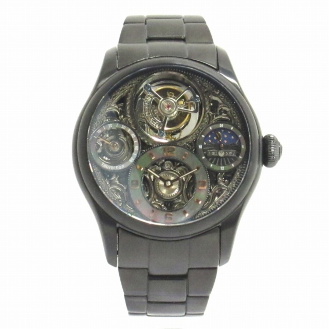 MEMORIGIN トゥールビヨン 腕時計 手巻き スケルトン MO1001G
