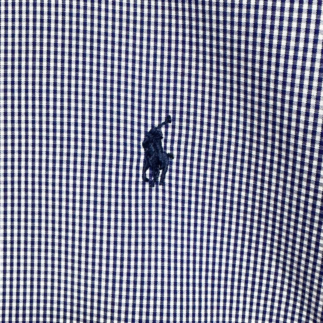 Ralph Lauren(ラルフローレン)の47W ラルフローレン BD長袖シャツ ギンガムチェック ポニー刺繍メンズ古着 メンズのトップス(シャツ)の商品写真