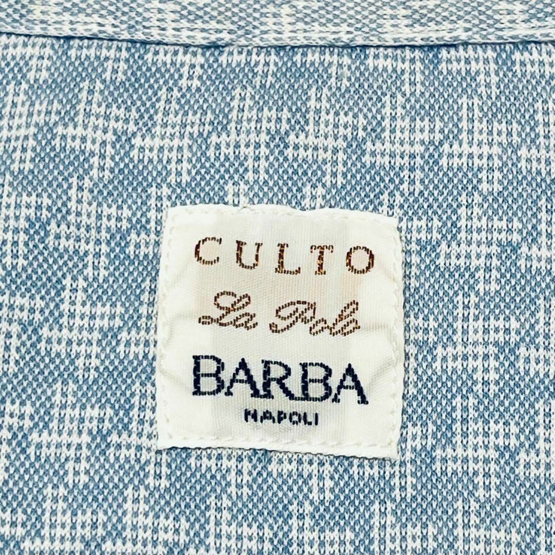 BARBA(バルバ)のBARBA バルバ　CULTO チドリ　格子　チェック　シャツ　ブルー　38 メンズのトップス(シャツ)の商品写真